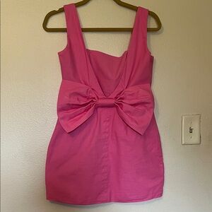 Pink Mini  Dress with Bow Detail